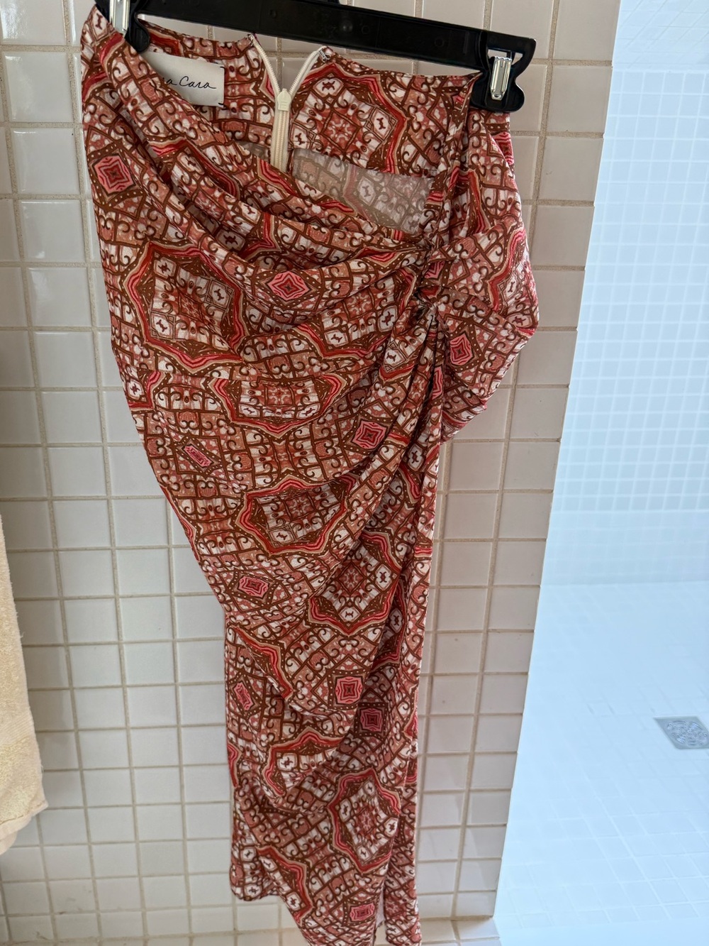 Cara Cara Rust and Pink Paisley Swim Sarong